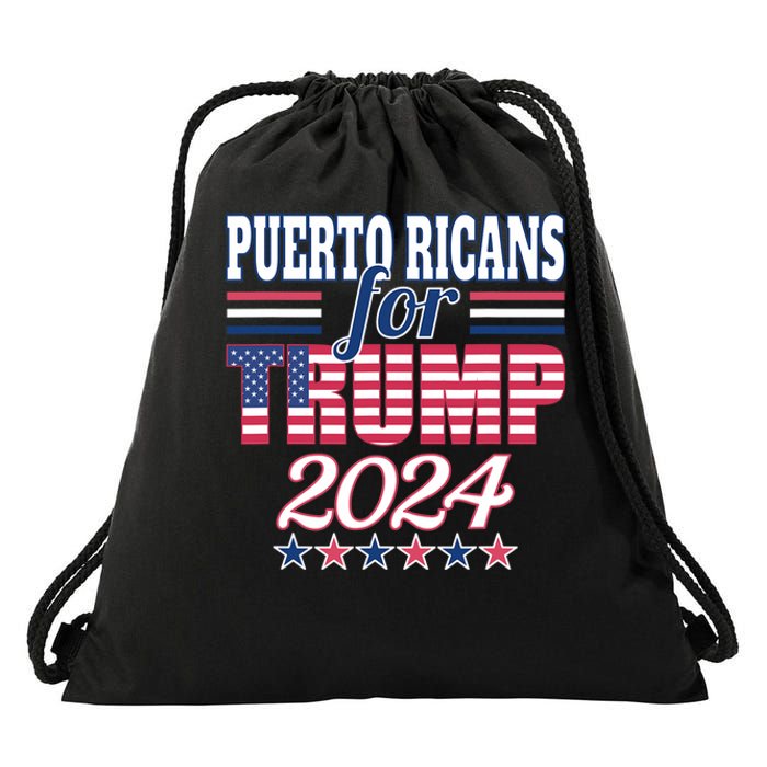 Puerto Ricans For Trump Pro Trump Supporter 2024 Election Drawstring Bag