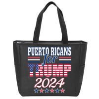 Puerto Ricans For Trump Pro Trump Supporter 2024 Election Zip Tote Bag