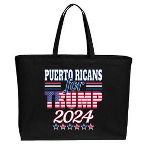 Puerto Ricans For Trump Pro Trump Supporter 2024 Election Cotton Canvas Jumbo Tote