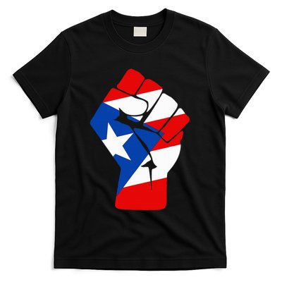 Puerto Rican Flag Raised Fist Of Solidarity Anti Trump T-Shirt