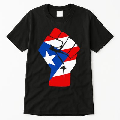 Puerto Rican Flag Raised Fist Of Solidarity Anti Trump Tall T-Shirt