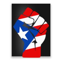 Puerto Rican Flag Raised Fist Of Solidarity Anti Trump Poster