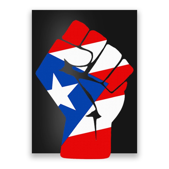 Puerto Rican Flag Raised Fist Of Solidarity Anti Trump Poster