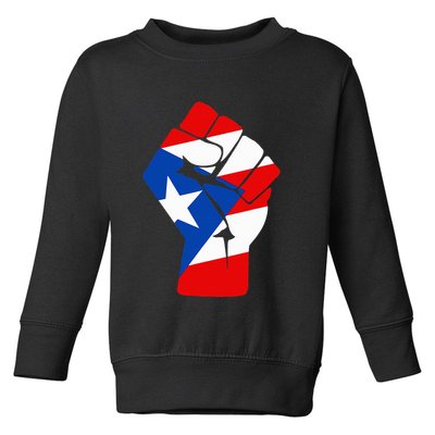 Puerto Rican Flag Raised Fist Of Solidarity Anti Trump Toddler Sweatshirt