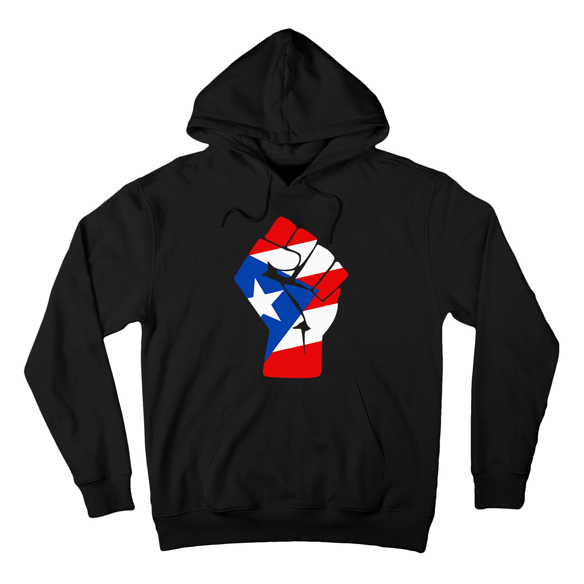 Puerto Rican Flag Raised Fist Of Solidarity Anti Trump Tall Hoodie