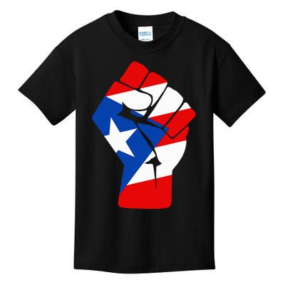 Puerto Rican Flag Raised Fist Of Solidarity Anti Trump Kids T-Shirt