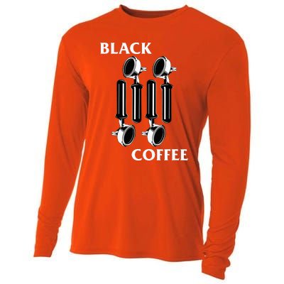 Punk Rock Flag Espresso Black Coffee Lover Cooling Performance Long Sleeve Crew