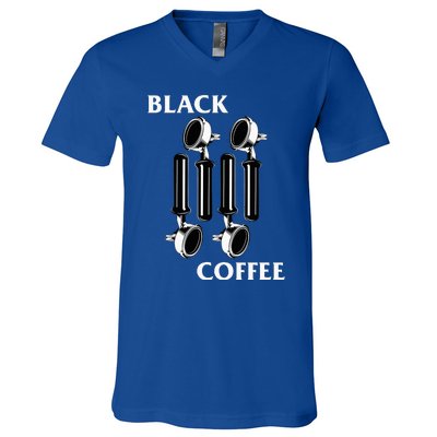 Punk Rock Flag Espresso Black Coffee Lover V-Neck T-Shirt