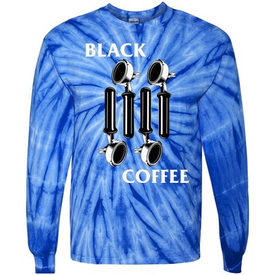 Punk Rock Flag Espresso Black Coffee Lover Tie-Dye Long Sleeve Shirt