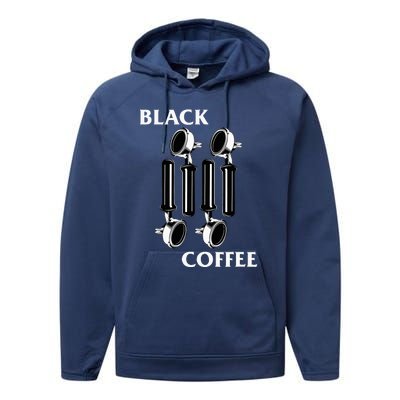 Punk Rock Flag Espresso Black Coffee Lover Performance Fleece Hoodie