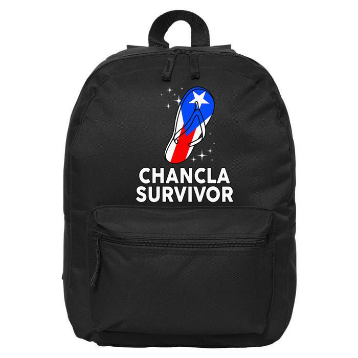 Puerto Rican Flag La Chancla Survivor Rico Hispanic Heritage 16 in Basic Backpack