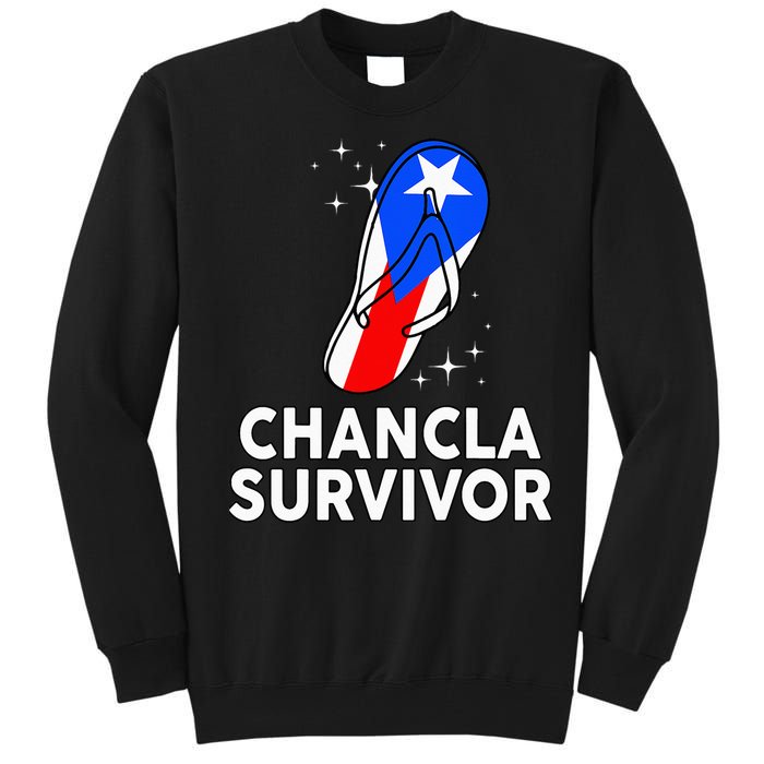 Puerto Rican Flag La Chancla Survivor Rico Hispanic Heritage Tall Sweatshirt