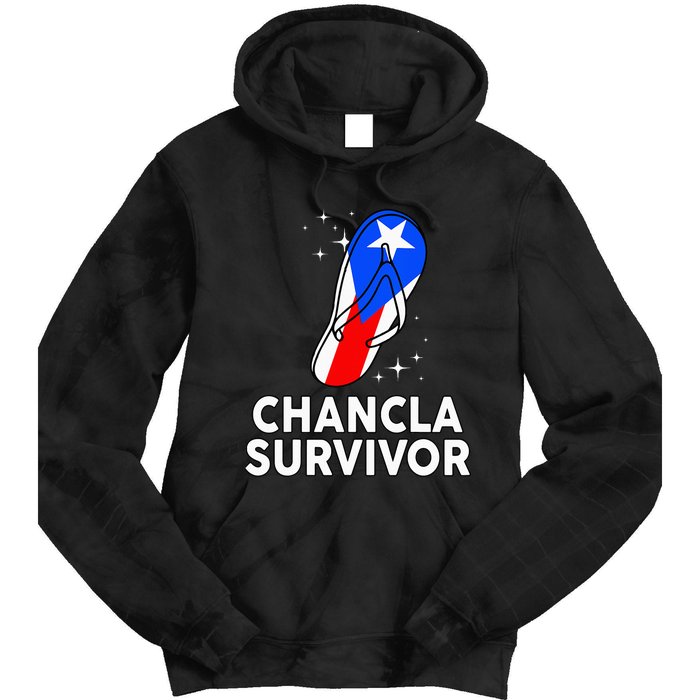 Puerto Rican Flag La Chancla Survivor Rico Hispanic Heritage Tie Dye Hoodie