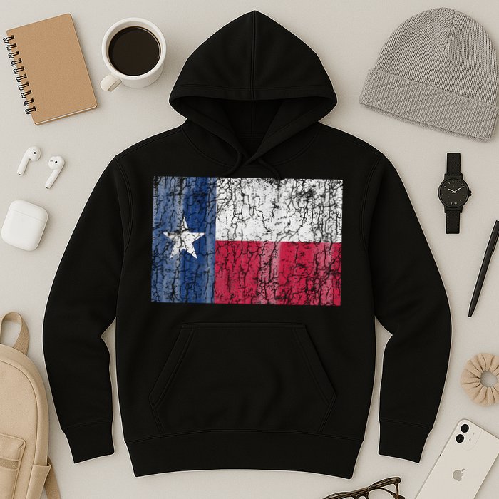 Patriotic Retro Flag Of Texas Hoodie