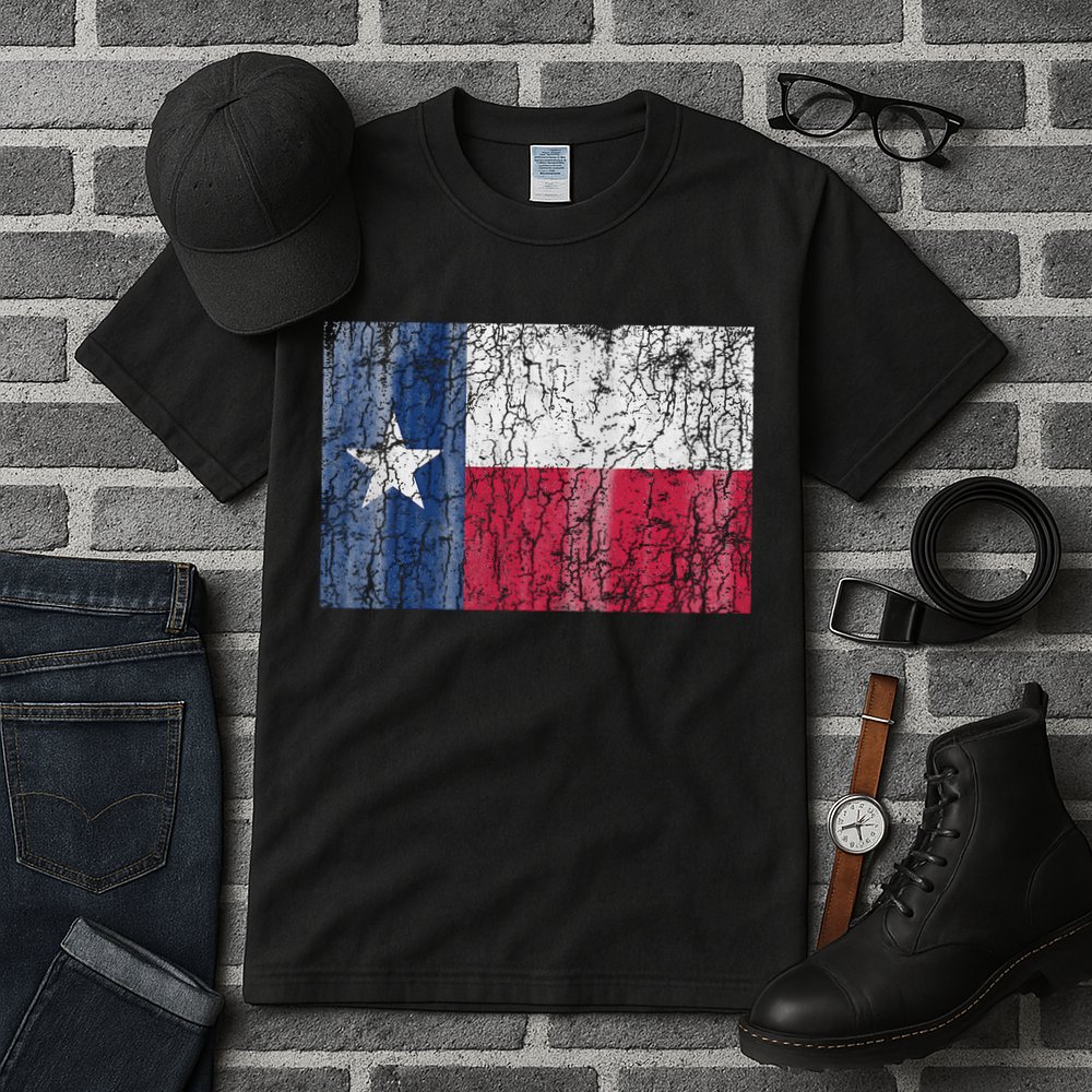 Patriotic Retro Flag Of Texas Tall T-Shirt