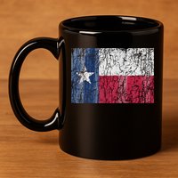 Patriotic Retro Flag Of Texas 11oz C Handle Ceramic Mug