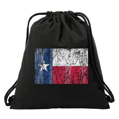 Patriotic Retro Flag Of Texas Drawstring Bag