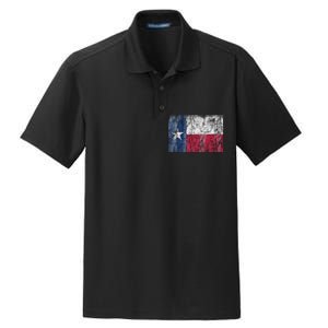 Patriotic Retro Flag Of Texas Dry Zone Grid Polo