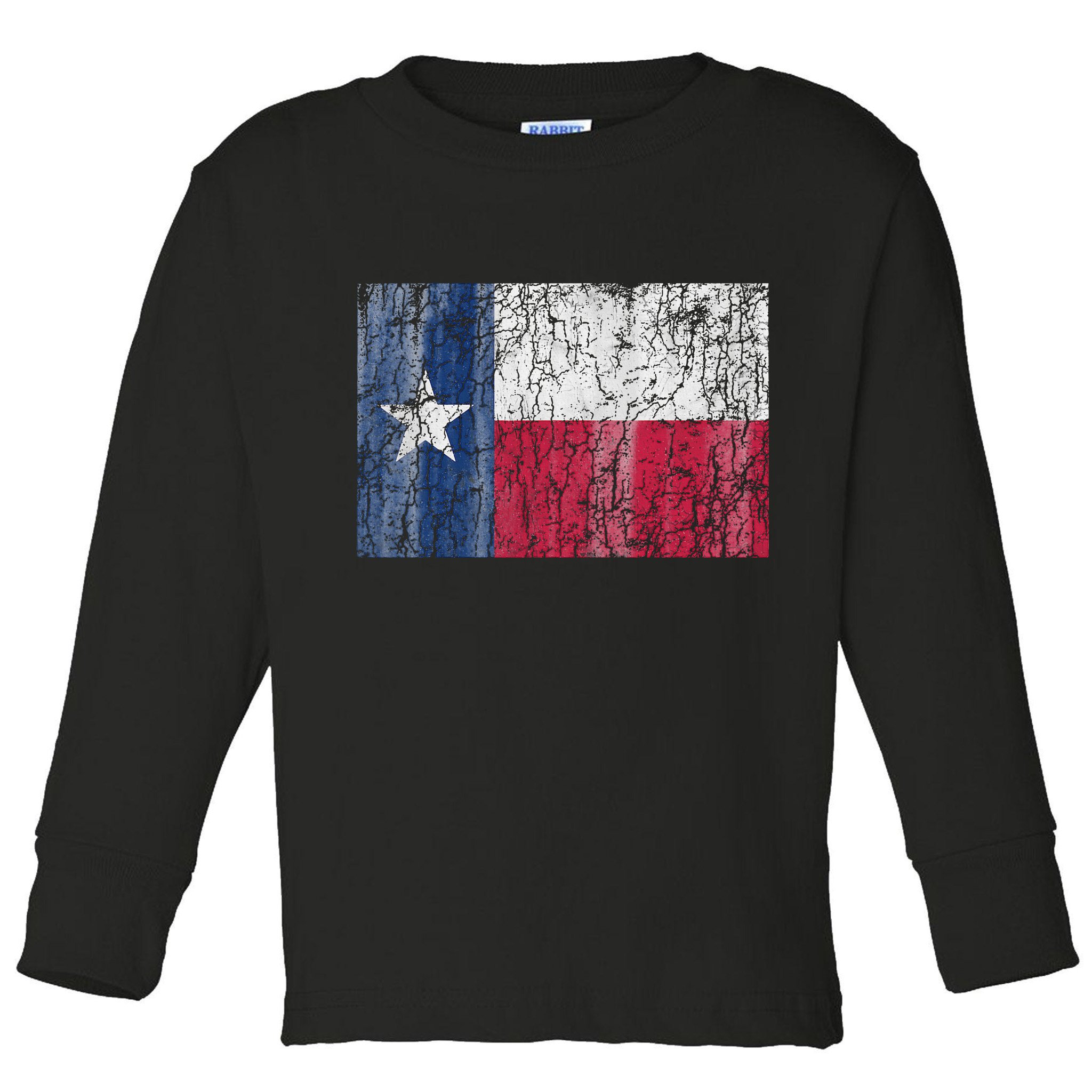 Patriotic Retro Flag Of Texas Toddler Long Sleeve Shirt