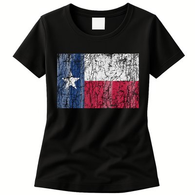 Patriotic Retro Flag Of Texas Womens T-Shirt