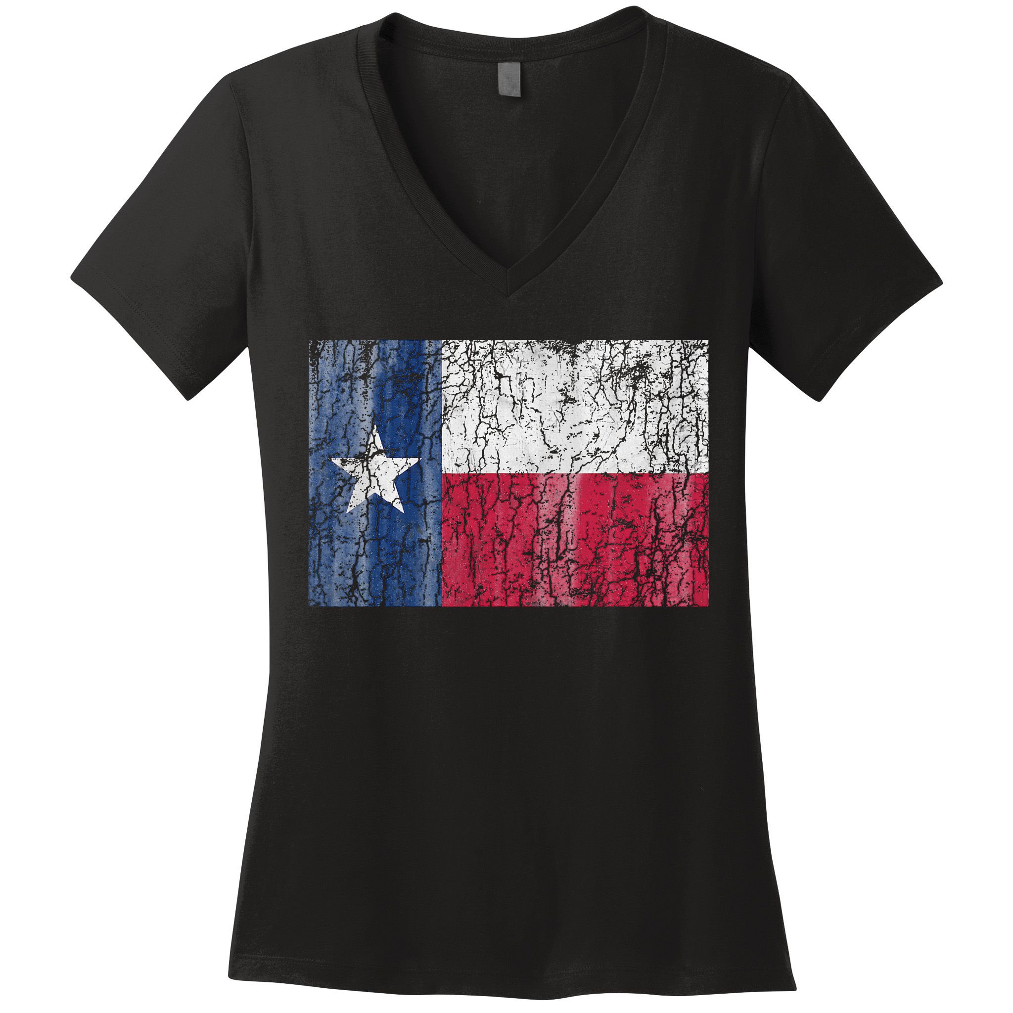 Patriotic Retro Flag Of Texas Women's V-Neck T-Shirt