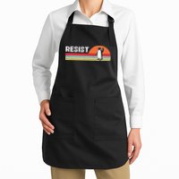 Penguin Resist Funny Penguins Protest Against Tariffs Full-Length Apron With Pockets