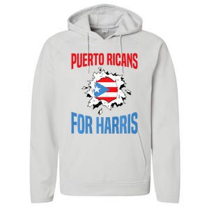 Puerto Ricans For Harris 2024 Puerto Rican Anti Trump Kamala Performance Fleece Hoodie