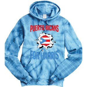 Puerto Ricans For Harris 2024 Puerto Rican Anti Trump Kamala Tie Dye Hoodie