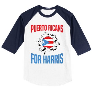 Puerto Ricans For Harris 2024 Puerto Rican Anti Trump Kamala Baseball Sleeve Shirt