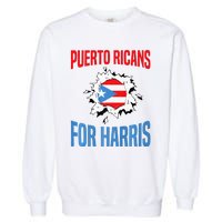 Puerto Ricans For Harris 2024 Puerto Rican Anti Trump Kamala Garment-Dyed Sweatshirt