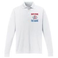 Puerto Ricans For Harris 2024 Puerto Rican Anti Trump Kamala Performance Long Sleeve Polo