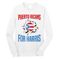 Puerto Ricans For Harris 2024 Puerto Rican Anti Trump Kamala Long Sleeve Shirt