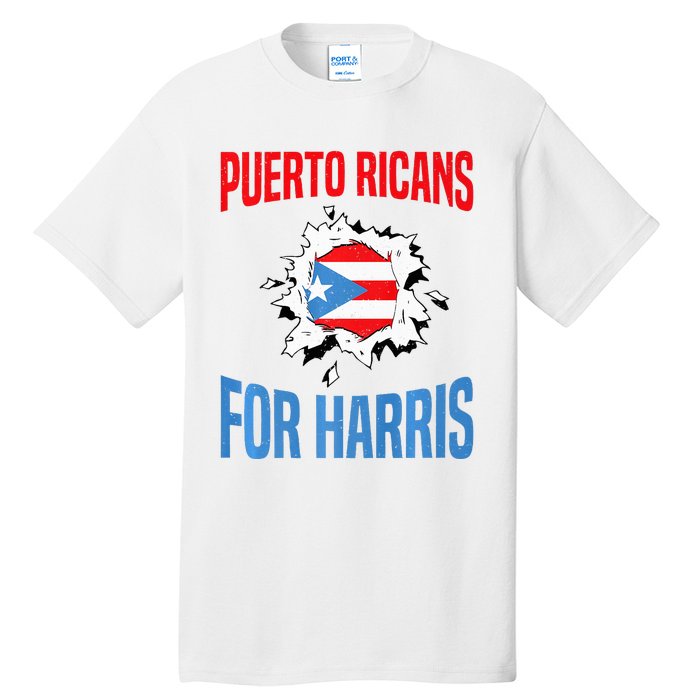 Puerto Ricans For Harris 2024 Puerto Rican Anti Trump Kamala Tall T-Shirt