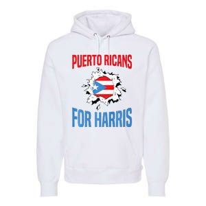 Puerto Ricans For Harris 2024 Puerto Rican Anti Trump Kamala Premium Hoodie