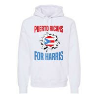 Puerto Ricans For Harris 2024 Puerto Rican Anti Trump Kamala Premium Hoodie