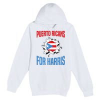 Puerto Ricans For Harris 2024 Puerto Rican Anti Trump Kamala Premium Pullover Hoodie