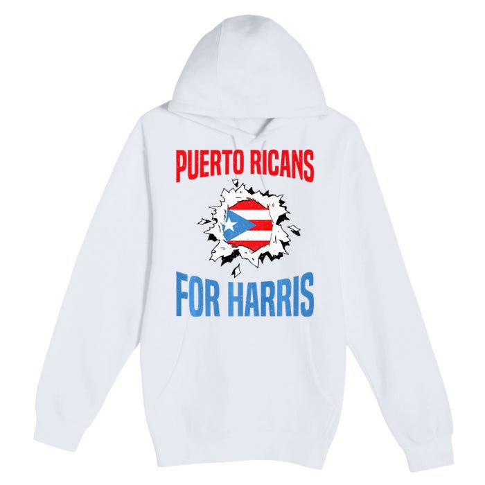 Puerto Ricans For Harris 2024 Puerto Rican Anti Trump Kamala Premium Pullover Hoodie