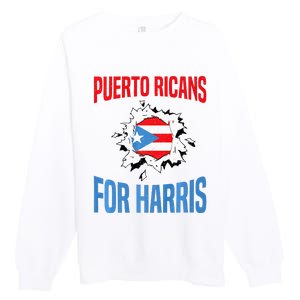 Puerto Ricans For Harris 2024 Puerto Rican Anti Trump Kamala Premium Crewneck Sweatshirt