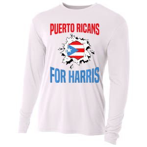 Puerto Ricans For Harris 2024 Puerto Rican Anti Trump Kamala Cooling Performance Long Sleeve Crew