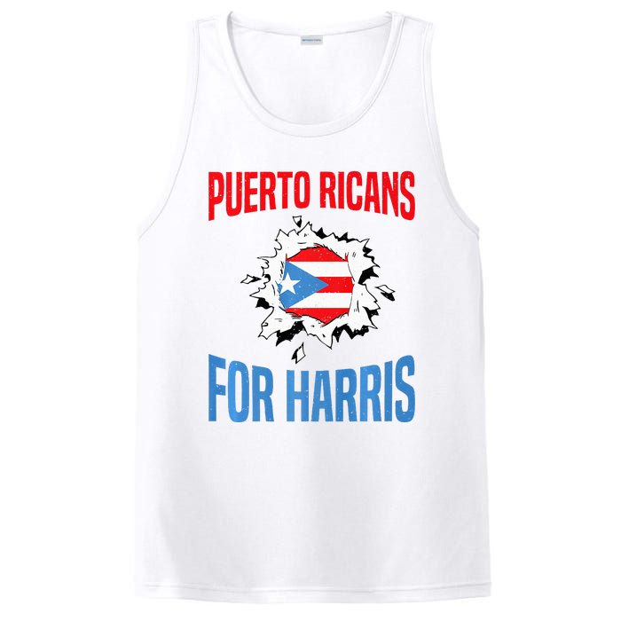 Puerto Ricans For Harris 2024 Puerto Rican Anti Trump Kamala PosiCharge Competitor Tank