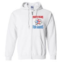 Puerto Ricans For Harris 2024 Puerto Rican Anti Trump Kamala Full Zip Hoodie