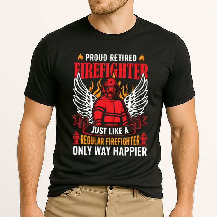 Proud Retired Firefighter Father's Day S Cooling Performance Crew T-Shirt