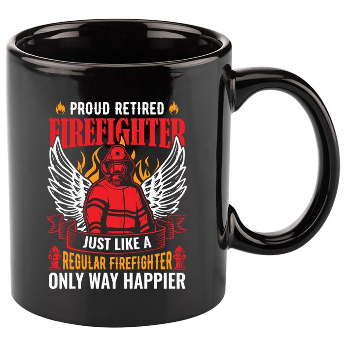 Proud Retired Firefighter Father's Day S 11oz C Handle Ceramic Mug