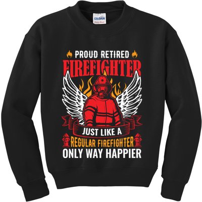 Proud Retired Firefighter Father's Day S Kids Sweatshirt