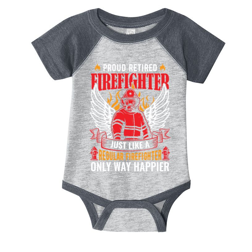Proud Retired Firefighter Father's Day S Infant Baby Jersey Bodysuit