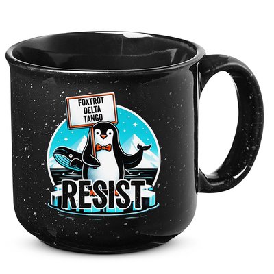 Penguin Resist Funny Foxtrots Deltas Tangos 15oz Campfire Ceramic Mug
