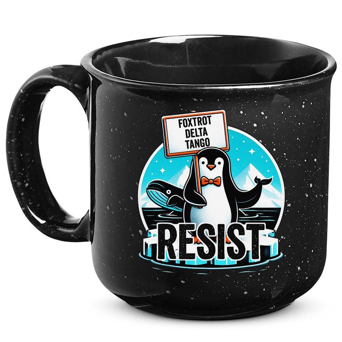 Penguin Resist Funny Foxtrots Deltas Tangos 15oz Campfire Ceramic Mug