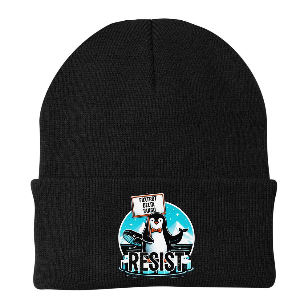 Penguin Resist Funny Foxtrots Deltas Tangos Beanie