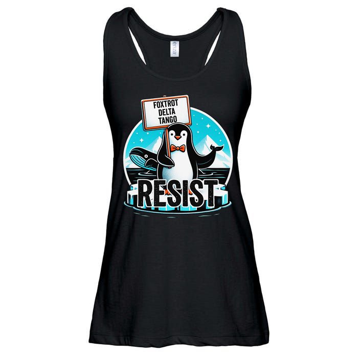 Penguin Resist Funny Foxtrots Deltas Tangos Ladies Essential Flowy Tank