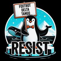 Penguin Resist Funny Foxtrots Deltas Tangos Flat Bill Trucker Hat